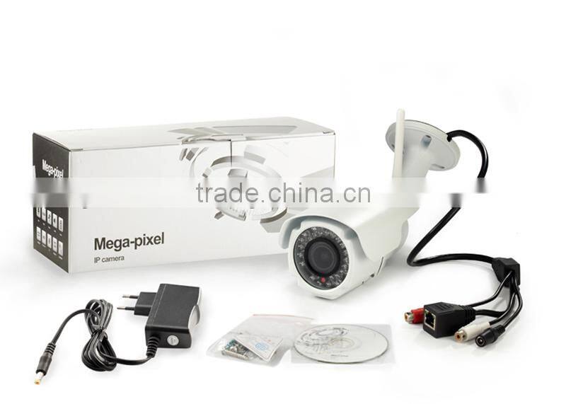 H.264/MJPEG 1.3 Megapixel Low Illumination Bullet Outdoor ONVIF POE WIFI IP Camera