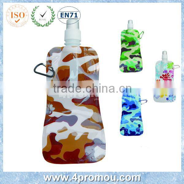 Healthy collapsible sports drink bottle with carabiner