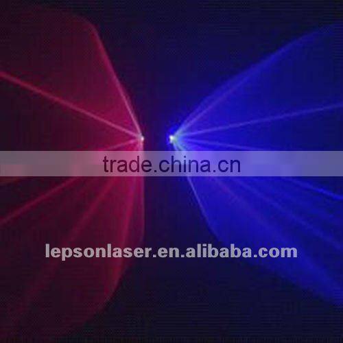 double heads red and blue pub laser light show for small pop music live performance