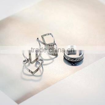 New stainless steel jewelry triangle set rings
