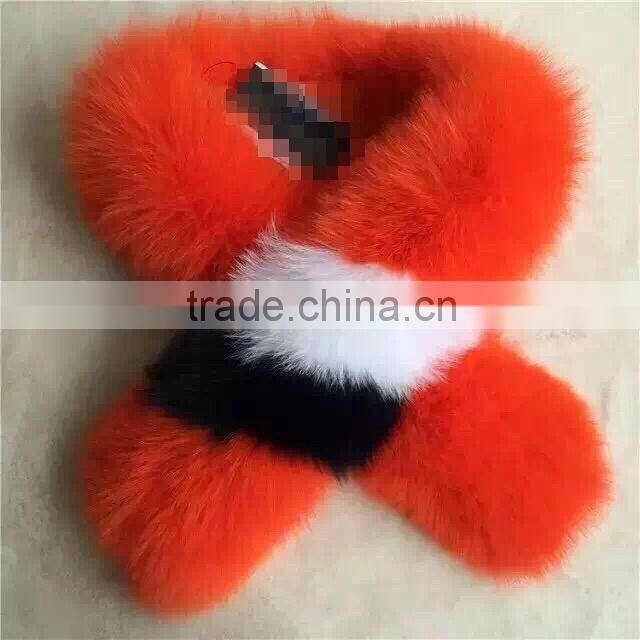 2015 fashionable multed color fox fur shawl for women