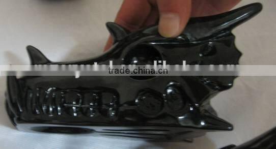 Nature raw onyx dragon skull head for sale