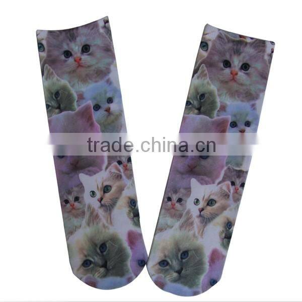 GS fashion design polyester tube custom print socks,socks for sublimation, heat transfer printing colorful polyester