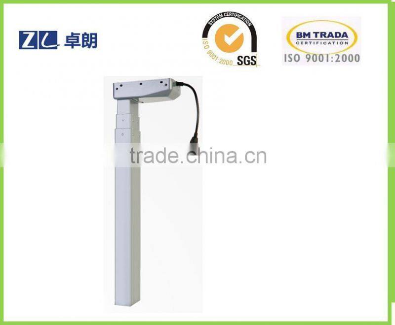 Adjustable column in height for sit to stand computer desk