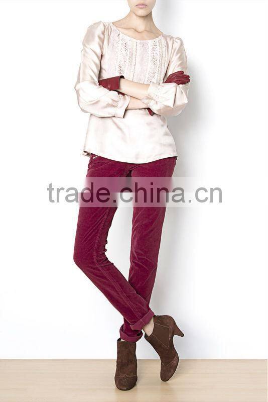 2016 women elegant blouse Champagne silk blouses for women