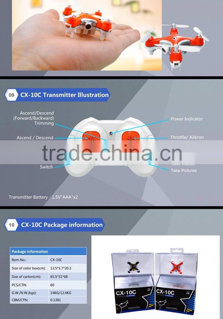 Cheerson CX-10C is the world's smallest drone with camera
