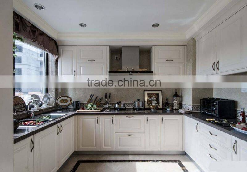 Morden MDF with high glossy white kitchen cabinet for home or hotel furniture manufacturing