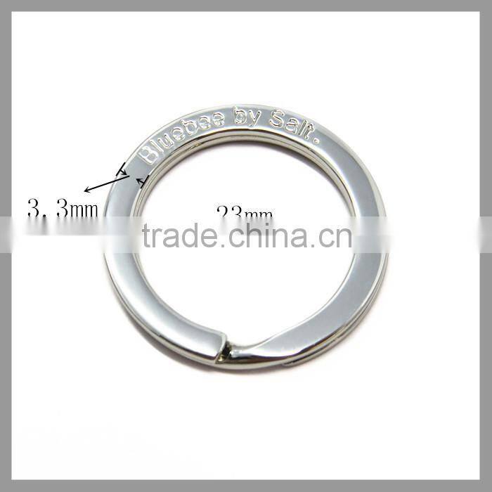 Custom Engraved Logo Flat Metal Split Key Ring