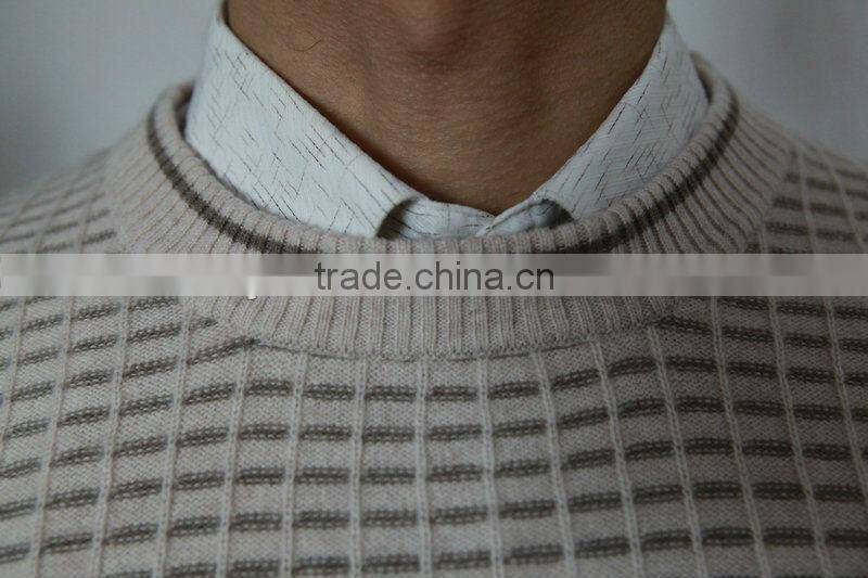 Men pure cashmere intarsia/jacquard pullover