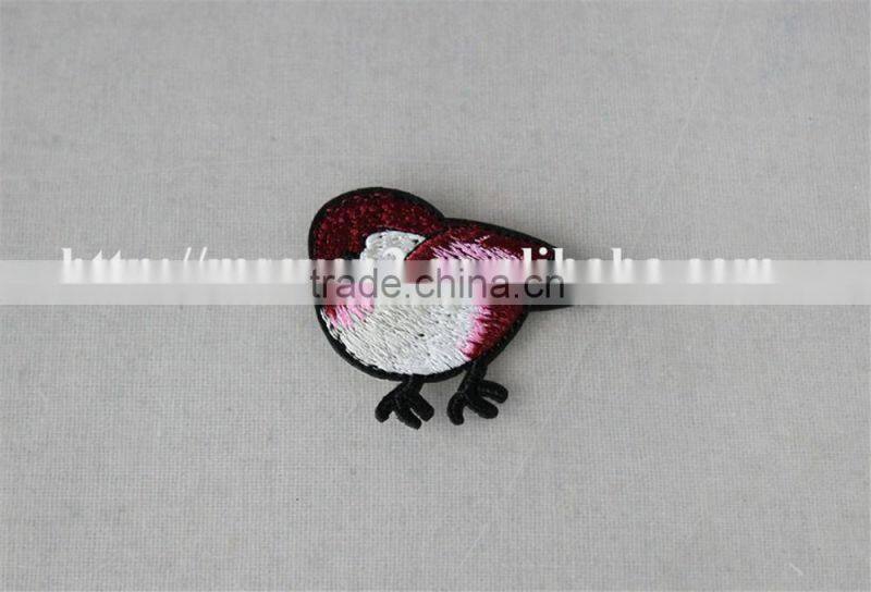 high quality red color polyester fabric neck collar patch embroidery for sale