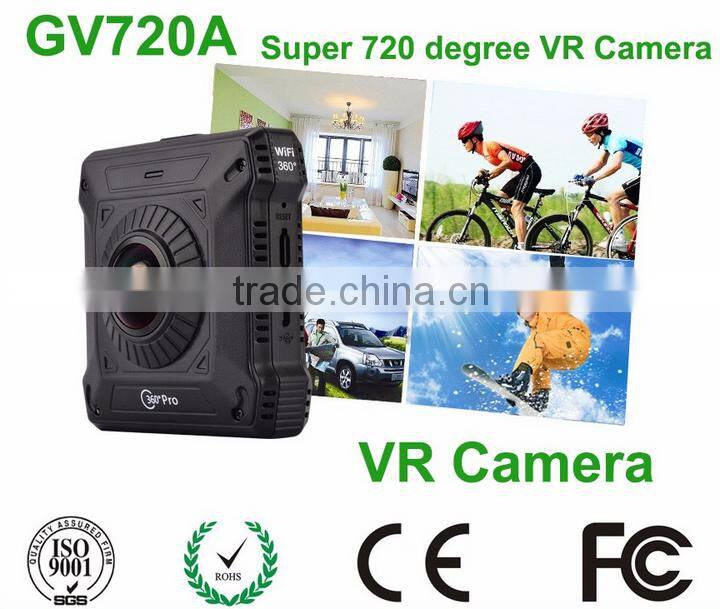 Dual lens fisheyes 360 degree 720 degree panoramic sport camera 1080p Wifi panoramic Camera
