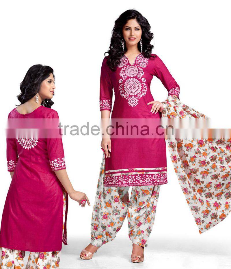 Pink Ethnic south cotton dress material