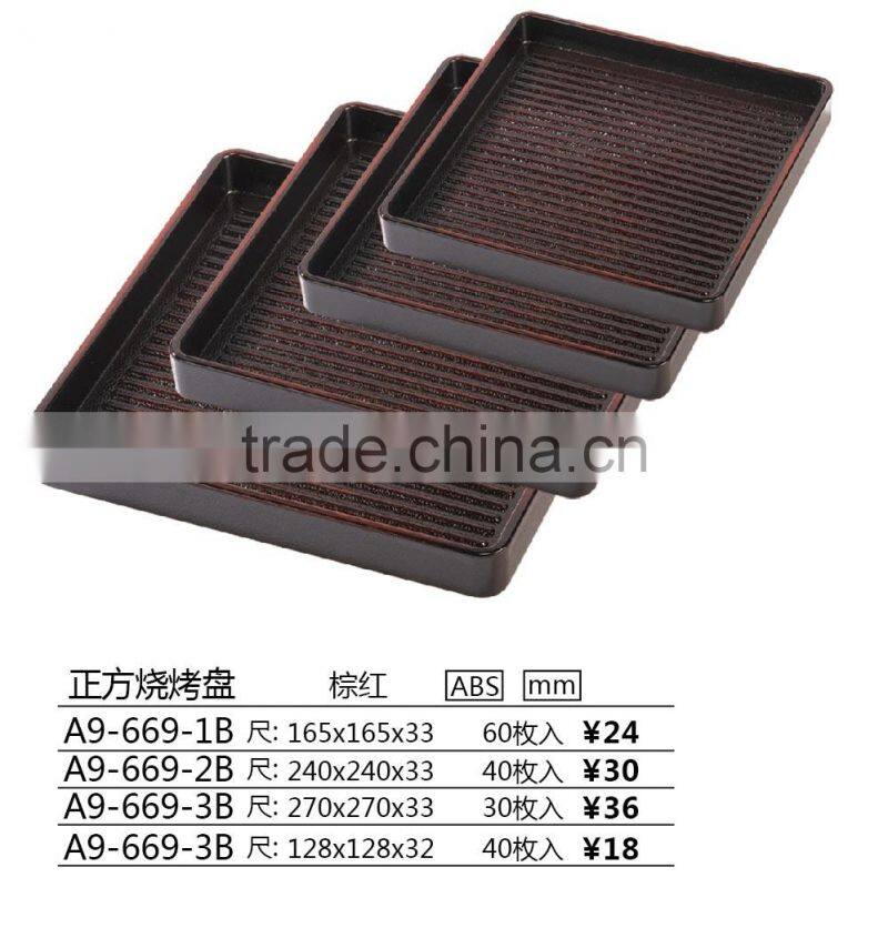 Rectangular plastic barbecue tray