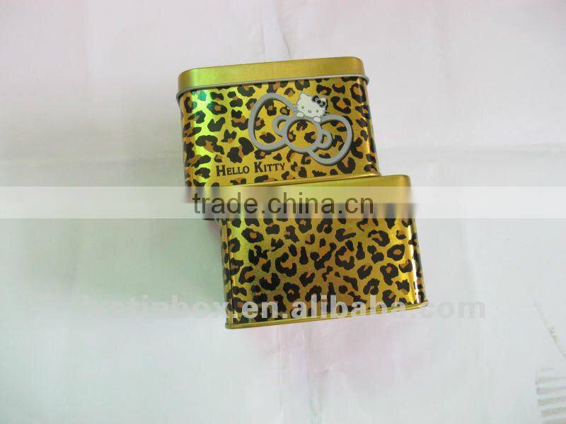 rectangular shape size:100*100*65mm with clear window metal box