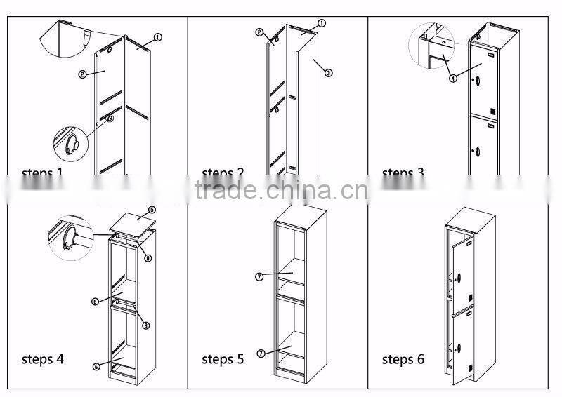 2017 metal steel 2 door 4 doors 6 doors wardrobe locker cabinets