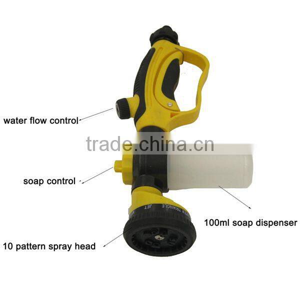 10 pattern soap dispensing garden watering spray nozzle