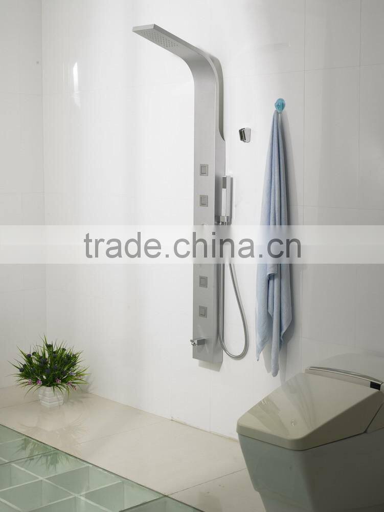Thermostat Rain Shower Stainless Steel Wall Shower Panel Set with Signle Hand