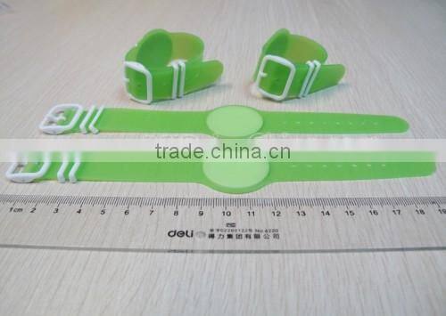 125KHz/134.2KHz/13.56MHz RFID Green Wristbands, Colorful PVC RFID Wristbands for Events/Party