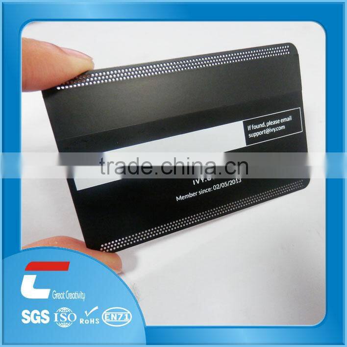 magnetic stripe stainless steel card with signature panel free samples