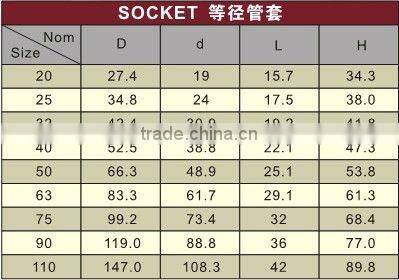 PPR Socket /Plastic Socket/PVC Socket