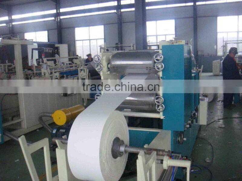 Mini automatic paper napkin making machine,2 color printing napkin machine