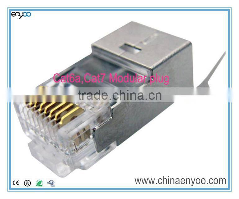 RJ45 Connector, Shielded RJ45 Plug for CAT 6, CAT 6A, CAT 7 Solid and Stranded Cable