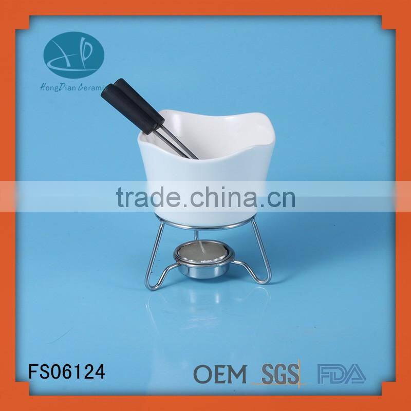 Hot sale mini fondue set,chocolate fondue bowl, chocolate pot + stand