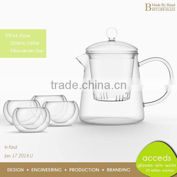 Heat Resistant Transparent Teapot for Sale