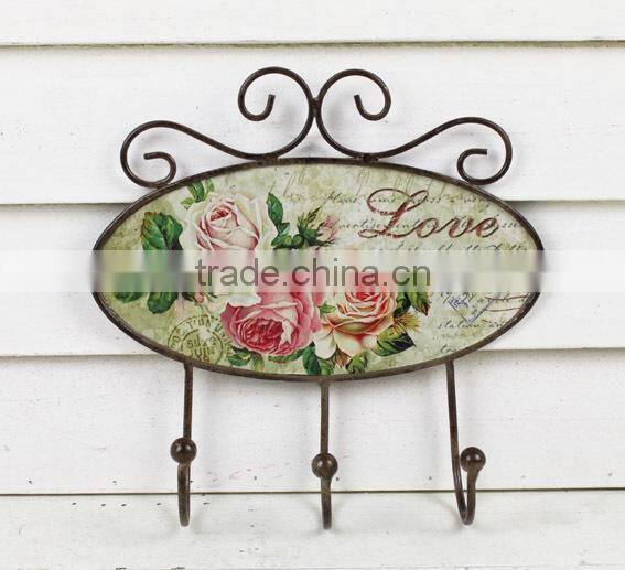 Decorative vintage wall hanging cast iron coat hook