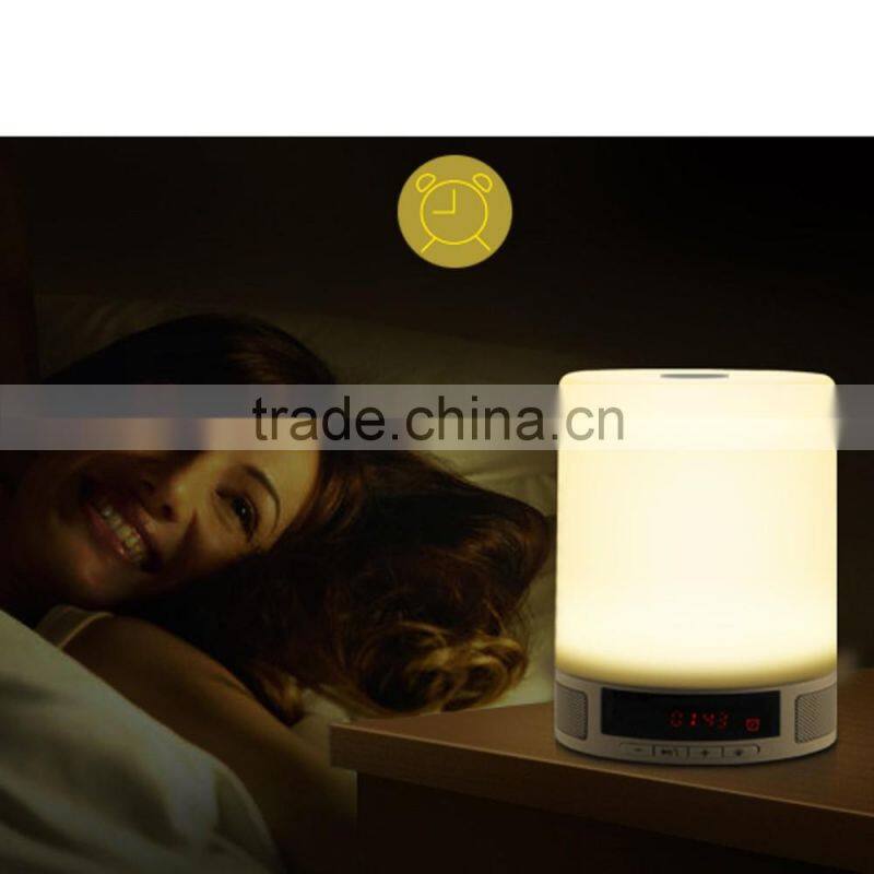 Hot selling 2017 amazon bluetooth speaker colorful silicone smart touch lamp
