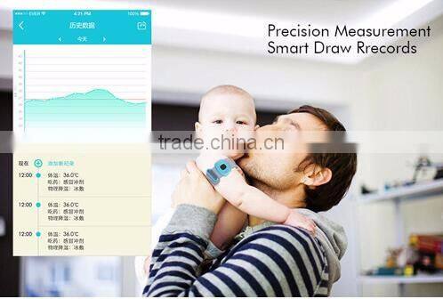 Wearable Smart Electronic Fever Monitor with LCD Display, Baby thermometer, alarm monitoring device with Bluetooth