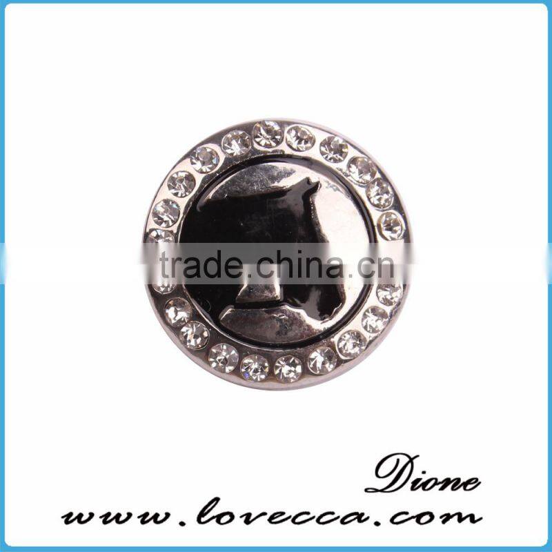 Trendy Punk Style Snap Button Jewelry Interchangeable custom crystal round snap button