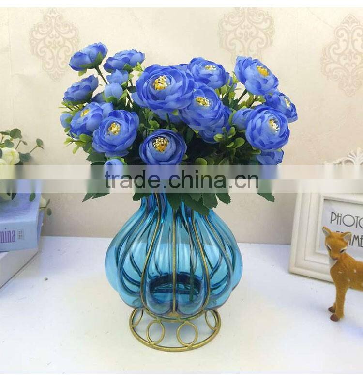 wrought iron flower glass and metal vases factory wholesale home decorative crafts antique