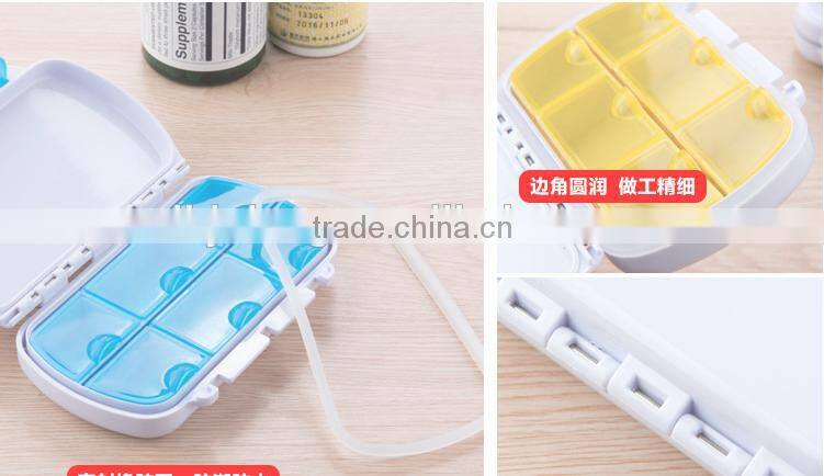 Plastic mini travelling pill box 6 day