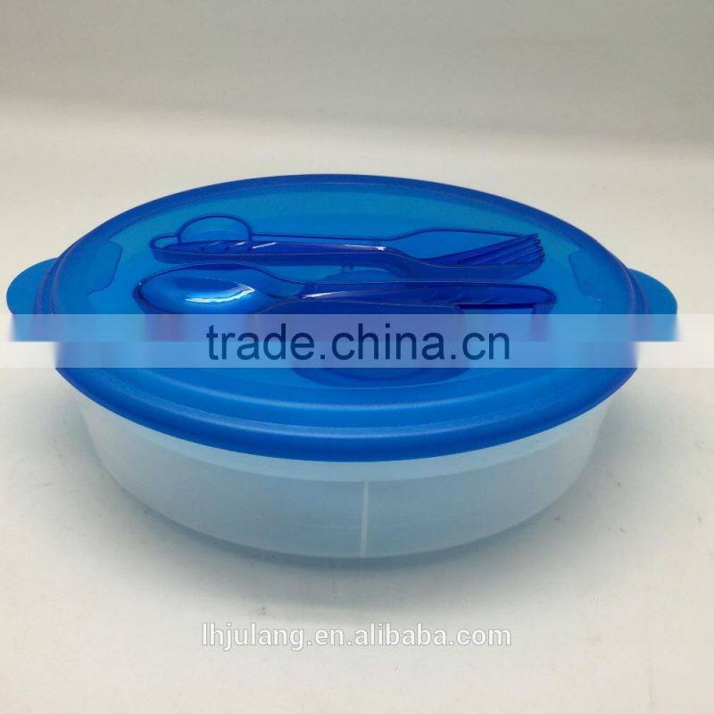 BPA-FREE Plastic salad lunch box set with ice pack/plastic lunch box set