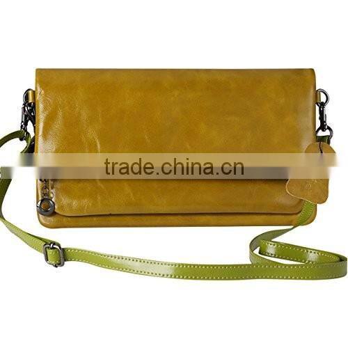 Womens Genuine Leather Clutch Handbags Purse with Strap Crossbody Messenger Bag for Women