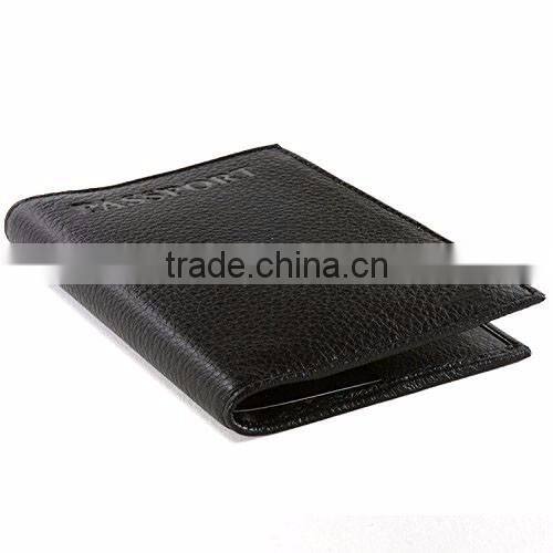 Fashion genuine oil wax leather rfid mens travel passport holder