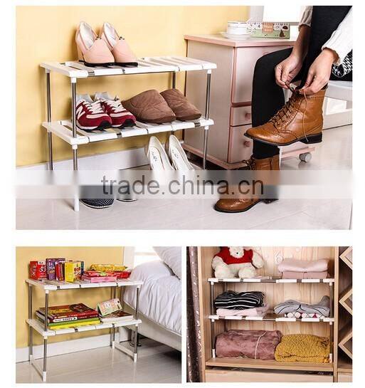 Kitchen telescopic plastic sink storage shelf rack/stainless steel kitchen storage rack