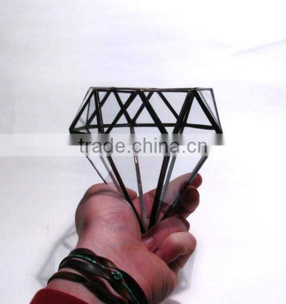 Wedding Ring Box Decorate Glass Diamond Terrarium