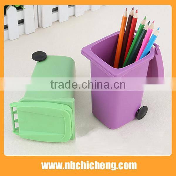 Plastic Pen Holder Recycle Bin Pen Holder Trash Can Brush Pot