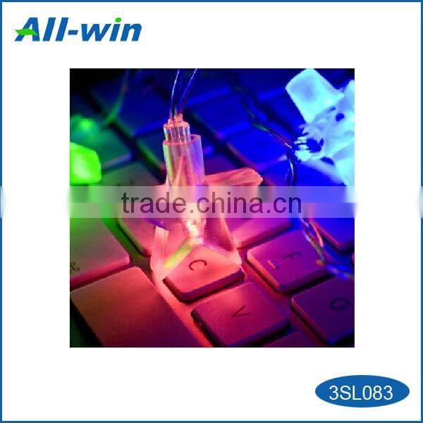 attractive star-shaped white LED light with solar panel, cyrstalline solar light with ON/OFF