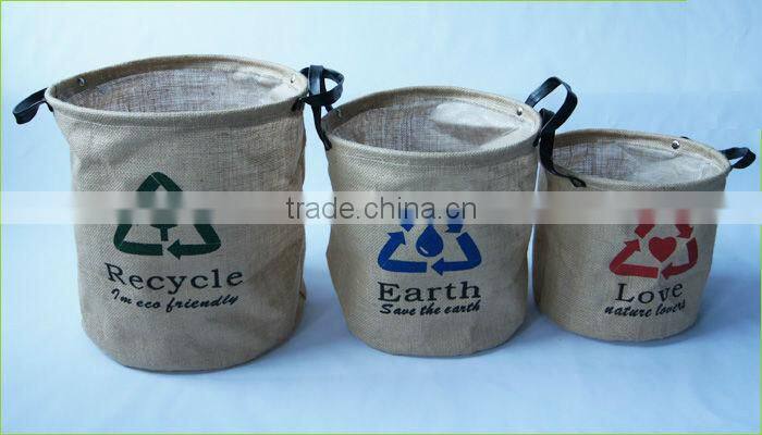 Earth Flax Fabric Folding Linen Laundry Baskets