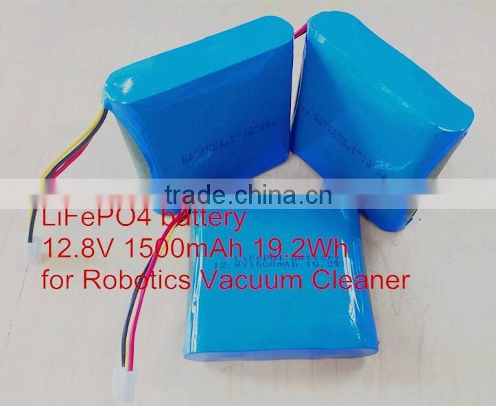 LiFePO4 battery 12.8V 1500mAh for Robotics Vacuum Cleaner
