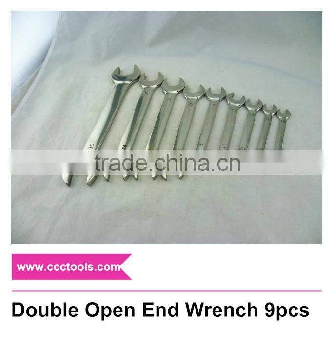 8*10 10*12 12*14 14*17 17*19 19*22 ....30*32mm Double Open End Wrench 9pcs D/E Open Spanner Open Jaw Spanner