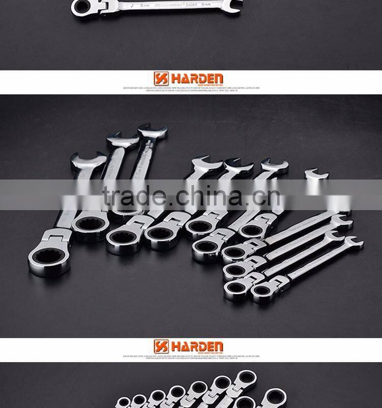 Professional 15mm Chrome Vanadium Flexible Combination Ratchet Wrench Set