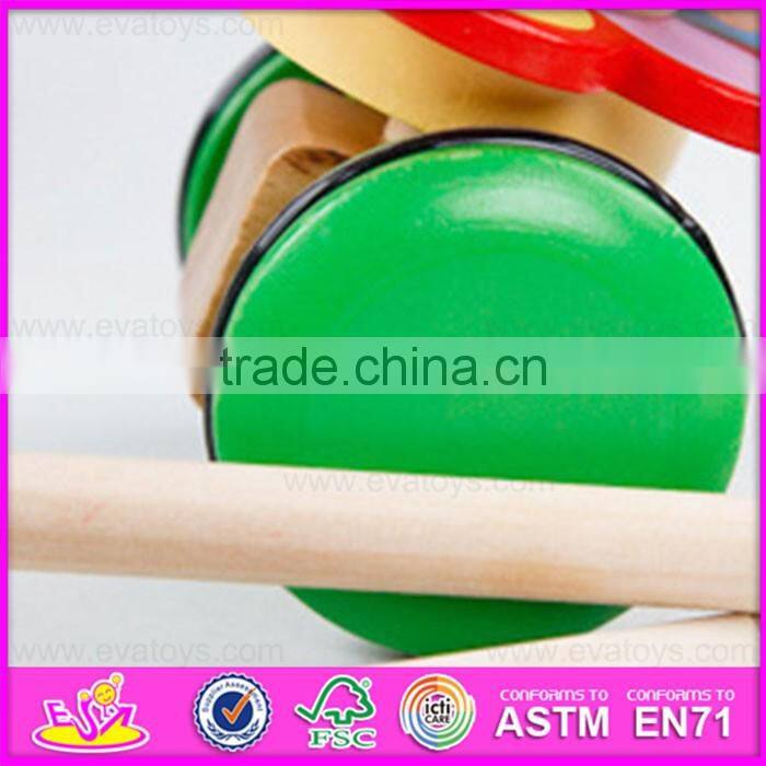2016 Lovely baby pull and push wooden line toy W05A023