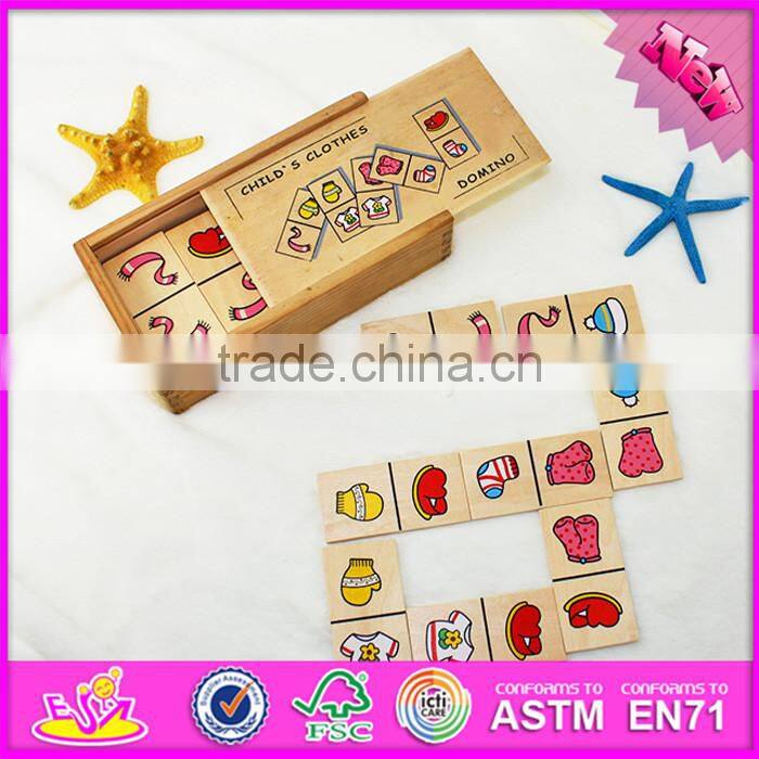 2016 New and popular children wooden mini domino toy WJ277619