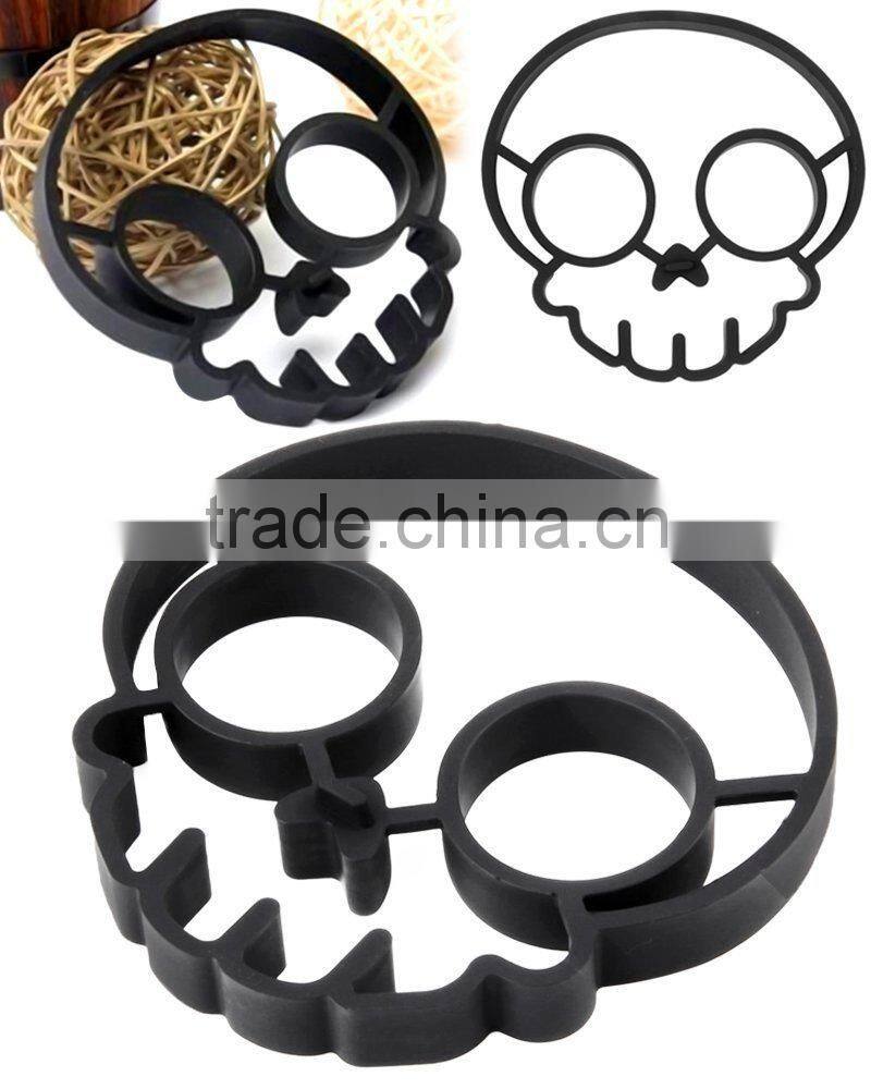 Non-stick Silicone Skull Shape Fried Egg Molds,Breakfast Pancake Slip Rings
