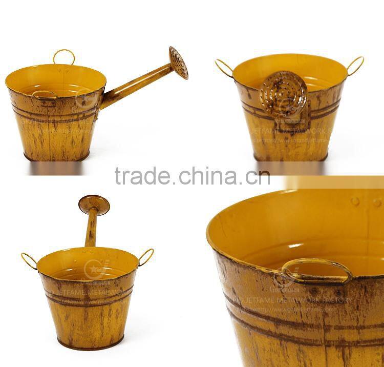 10 inch garden unique powder coated coloured metal plant colored flower pots coloured plant pots metal