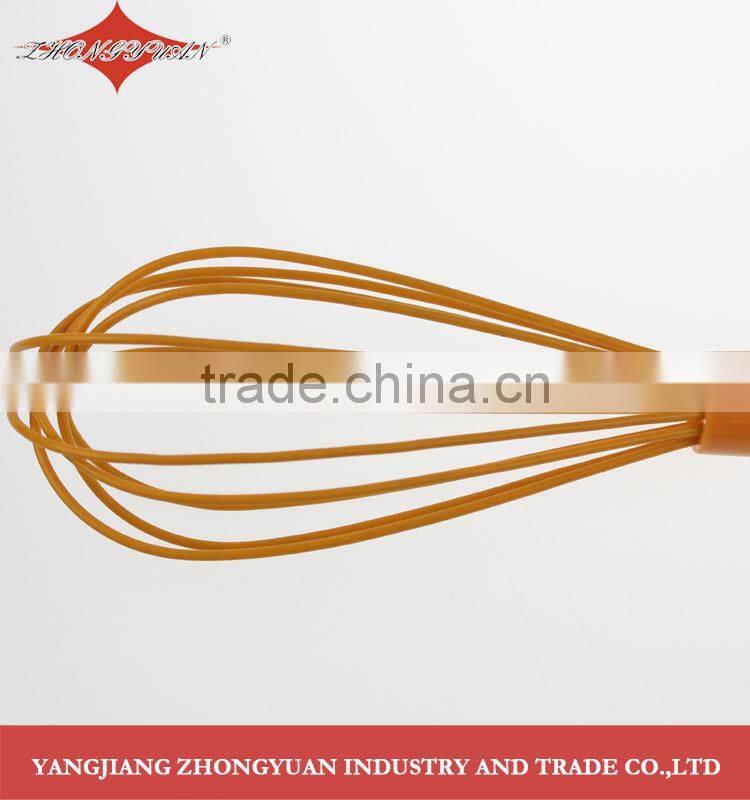 11.5-inch silicone coated wires egg whisk with transparent plastic handle
